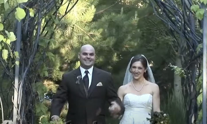 Bride and groom at McMenamins Old St. Francis School