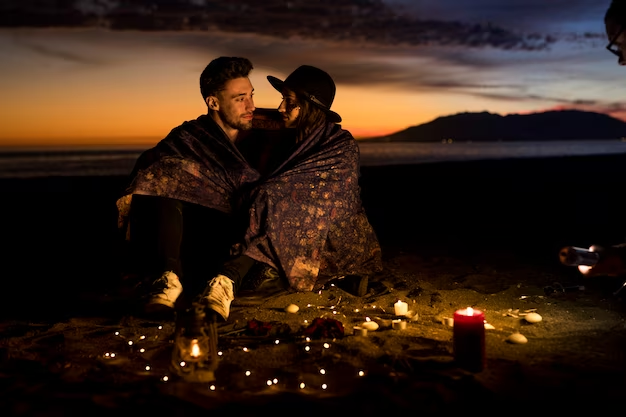 Couple Outdoors at Night