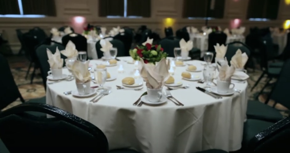 Wedding table set up